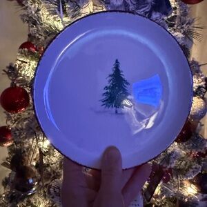 Festive Holiday Plate with Tree Design